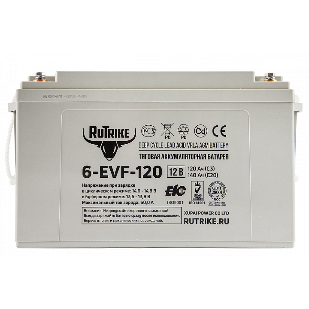 Тяговый аккумулятор RuTrike 6-EVF-120 (12V120A/H C3) 1